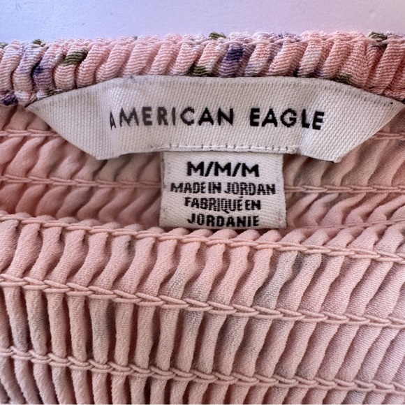 American Eagle Ditsy Floral Mini Dress Farm Cottage Prairie Pink Lined Sz M - Picture 5 of 12